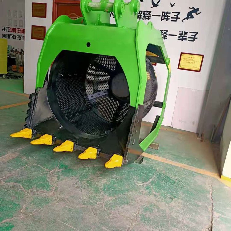 泉州I32水洗沙筛分斗9534清理建筑垃圾旋转筛分斗9227挖机筛分斗(图3)
