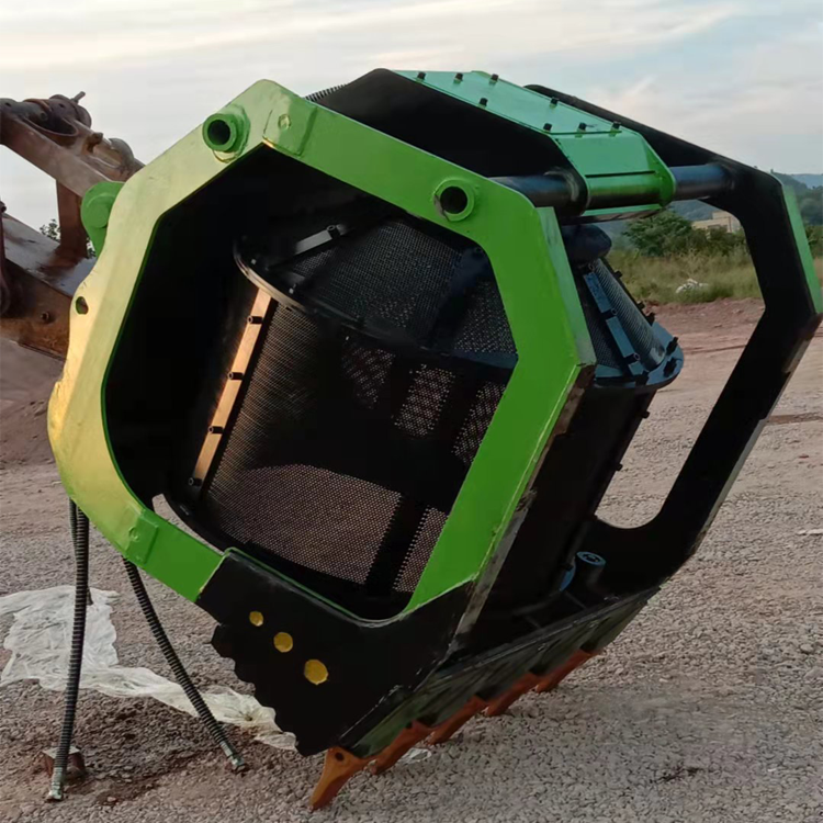 挖掘机石料筛分斗I32挖机砂石筛分铲斗9534螺旋滚筒筛分斗9ZZ7(图1)