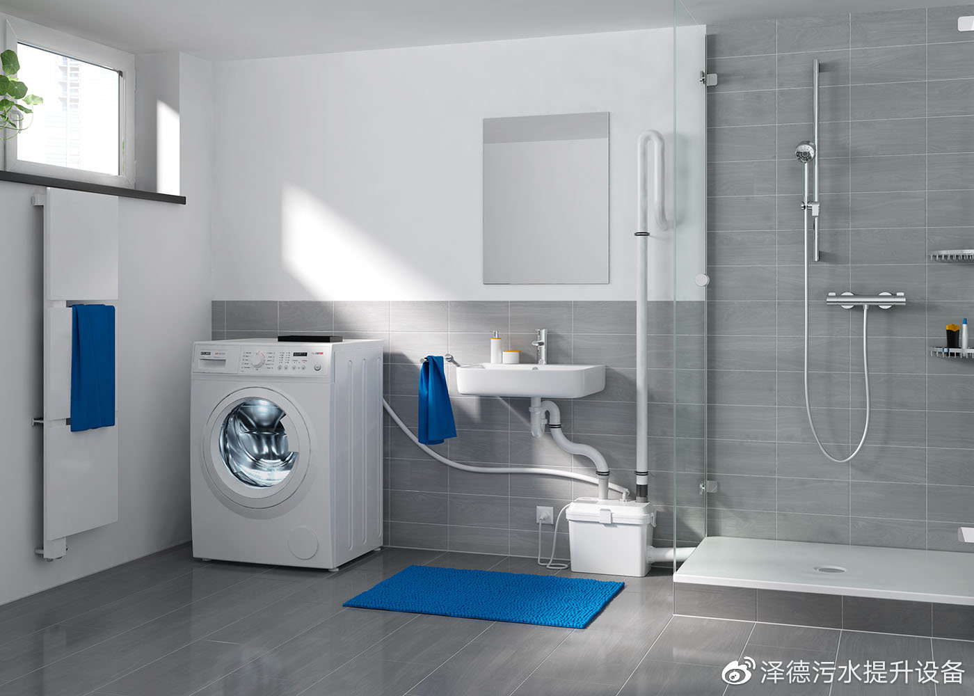 负一层做卫生间洗衣机需要污水提升泵多大的？(图1)