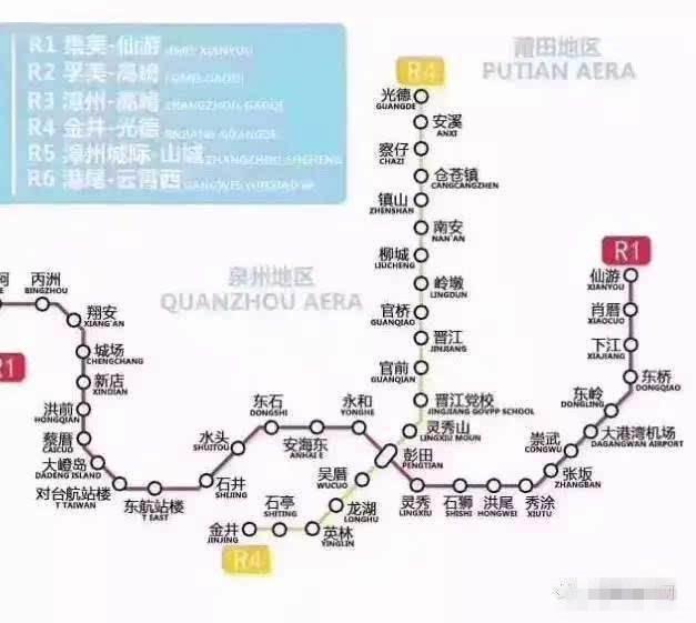 泉州快速轨道交通规划：1号、2号、3号、4号、5号、6号线(图34)