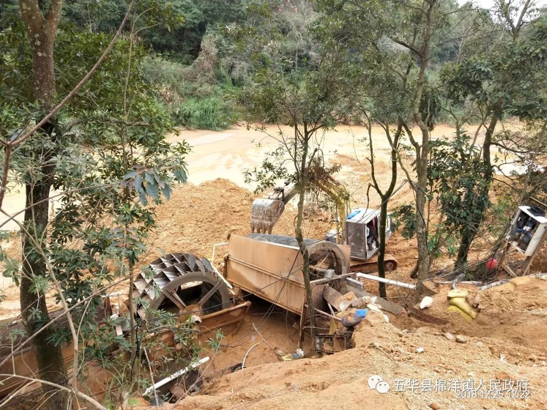 重拳出击！五华棉洋镇毁灭两处挖山取土洗砂点(图2)