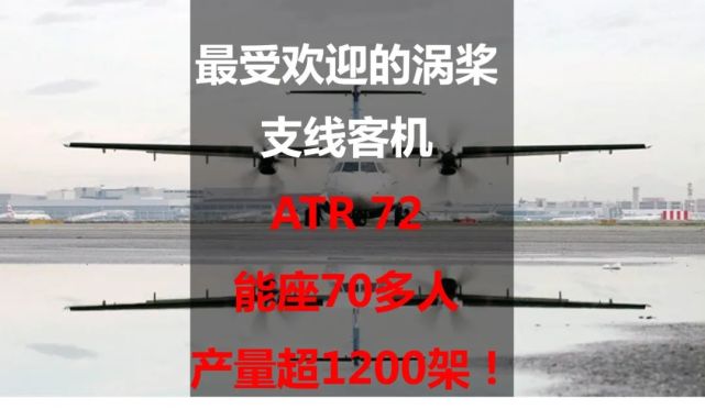 最受欢迎的涡桨支线客机ATR72，能座70多人，产量超1200架(图1)